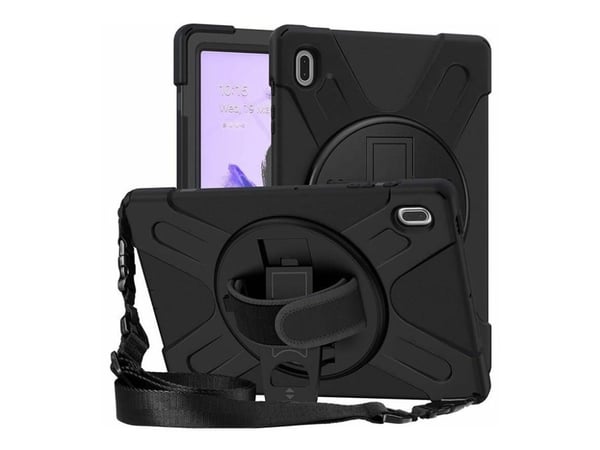 eSTUFF AUSTIN - Baksidedeksel for nettbrett - polykarbonat, silikon - svart - for Samsung Galaxy Tab S7 FE, Tab S7+, Tab S8+, Tab S9 FE+, Tab S9+