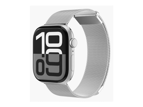 Vonmählen Milanese Loop 2 - Sløyfe for smart armbåndsur - 44/45/46/49 mm - sølv - for Apple Watch Hermès Series 9, SE 3, Series 10, Series 11, Seri...