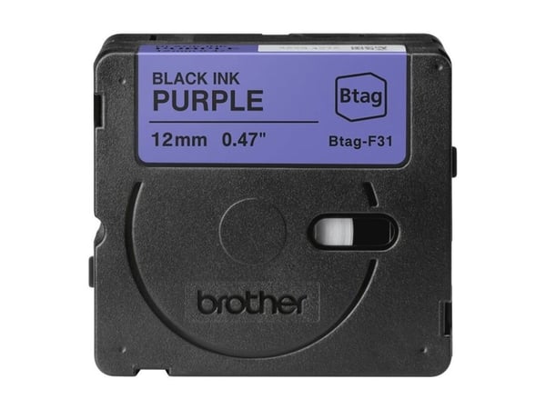 Brother BTAG-F31, Mustaa purppuralla, Filippiinit, 5 vuosi/vuosia, Brother, P-touch PT-N10, PT-N20, PT-N25BT, 1,2 cm