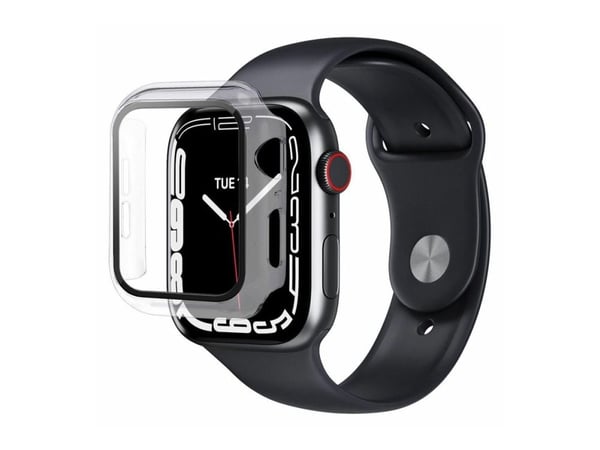 eSTUFF Titan Shield - Støtfanger for smartarmåndsur - full body, 45 mm - herdet glass (9H) - blank - for Apple Watch (45 mm)