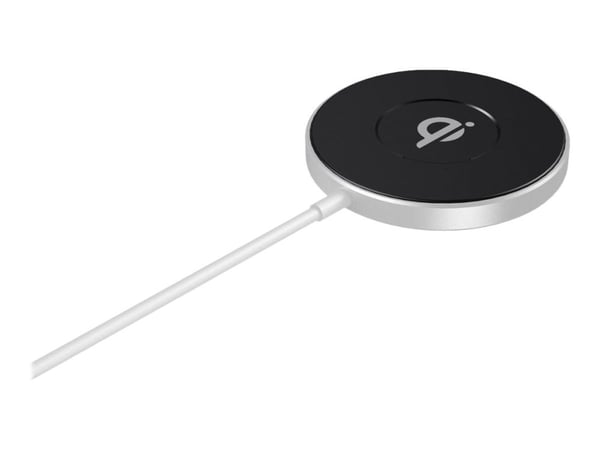 eSTUFF - Trådløs ladematte - 15 watt - 3 A - PD 3.0, QC 3.0 (magnetisk) - hvit, aluminium - for Apple iPhone 12, 12 mini, 12 Pro, 12 Pro Max