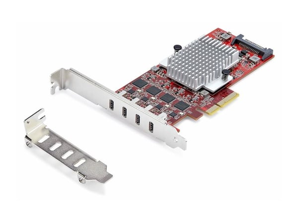 StarTech.com P10Q4C-USB-CARD, PCIe, USB Type-C, PCI 3.0, Rød, ASMedia - ASM3142 x4, ASMedia - ASM1543 x4, ASMedia - ASM2812X, 10 Gbit/sek.