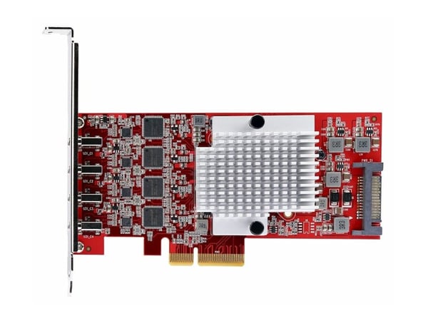 StarTech.com P10Q4C-USB-CARD, PCIe, USB Type-C, PCI 3.0, Rød, ASMedia - ASM3142 x4, ASMedia - ASM1543 x4, ASMedia - ASM2812X, 10 Gbit/sek.