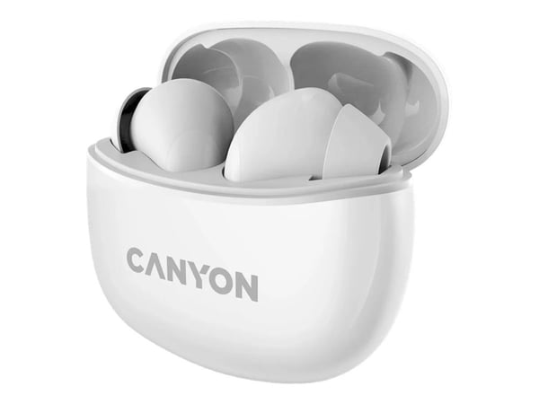 Canyon TWS-5 - True wireless-hodetelefoner med mikrofon - i øret - Bluetooth - hvit