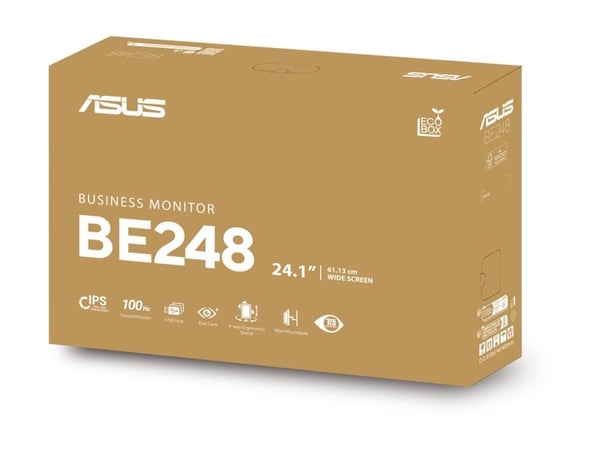 ASUS BE248QF - LED-skjerm - 24.1" (24" synlig) - 1920 x 1200 WUXGA @ 100 Hz - IPS - 370 cd/m² - 3000:1 - HDR10 - 5 ms - HDMI, VGA, DisplayPort - hø...