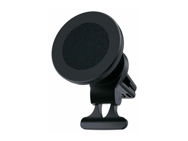 eSTUFF - Trådløs ladeholder for bil - 15 watt - 3 A - PD 3.0, QC 3.0 (magnetisk) - aluminiumssvart - for Apple iPhone 12, 12 mini, 12 Pro, 12 Pro M...