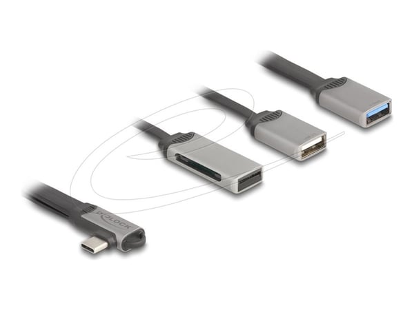 Delock - Hubb - 1 x USB 3.2 Gen 1 + 1 x USB 2.0 - skrivbordsmodell