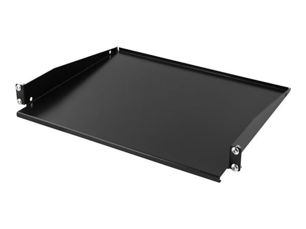 DELTACO - Rack-hylle - 381 mm deep, max 8 kg - svart RAL9004 - 1U - 19"