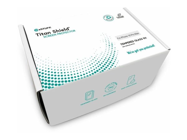 eSTUFF Titan Shield Infinite - Skjermbeskyttelse for mobiltelefon - glass - blank (en pakke 50) - for Apple iPhone 16 Pro Max