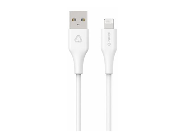 eSTUFF INFINITE Super Soft, 2 m, Lightning, USB A, Uros, Uros, Valkoinen