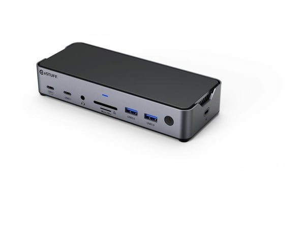 eSTUFF - Dokkingstasjon - USB-C - HDMI, DP - 1GbE - 150 watt
