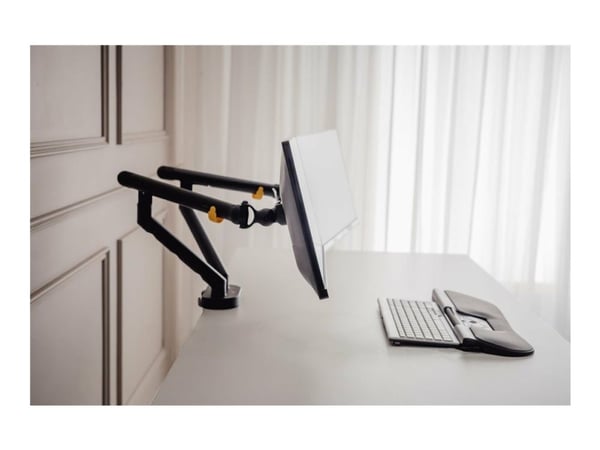 BakkerElkhuizen Flexible Dual - Monteringssett - justerbare dobbeltarmer - for 2 skjermer - aluminium, stål, ABS-plast, termoplastgummi (TPR), poly...