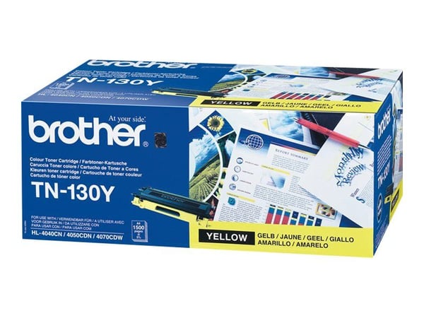 Brother TN130Y - Gul - original - tonerpatron - for Brother DCP-9042, DCP-9045, HL-4040, HL-4050, HL-4070, MFC-9440, MFC-9450