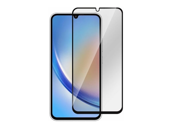 eSTUFF Titan Shield - Skjermbeskyttelse for mobiltelefon - full deksel - glass - rammefarge svart - for Samsung Galaxy A34 5G