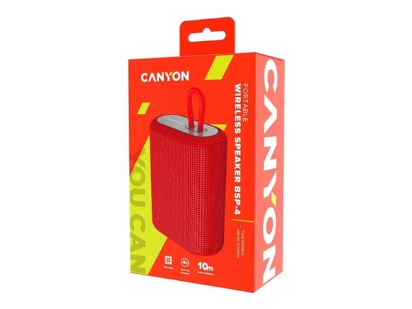 Canyon BSP-4 - Høyttaler - for bærbar bruk - trådløs - Bluetooth - 5 watt - rød