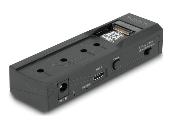 Delock - Kontrollerkort - 2.5", 3.5", M.2 - M.2 Card (PCIe NVMe & SATA) / SATA SSD - USB-C 3.2 (Gen 2x1) - svart