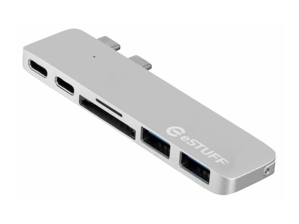 eSTUFF Allure Series Slot-in Hub Pro - Dokkingstasjon - USB-C / Thunderbolt 3 - for Apple MacBook Pro with Touch Bar (I midten av 2017, I slutten a...