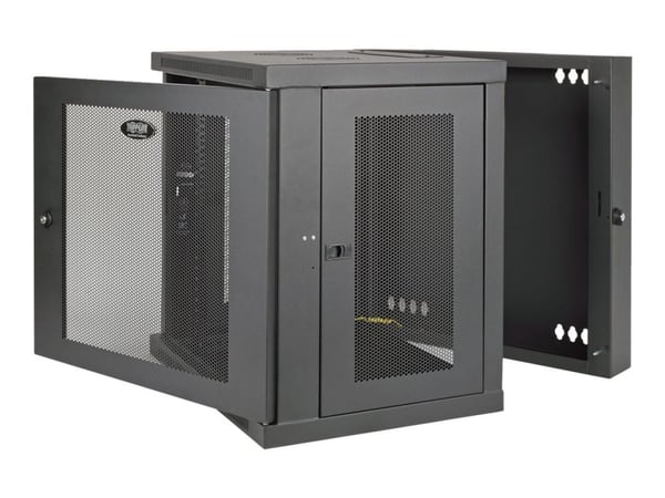 Eaton Tripp Lite Series 10U Wall Mount Rack Enclosure Server Cabinet Hinged w/ Door & Sides - Rack skåp - väggmontering - svart - 10U - 19"