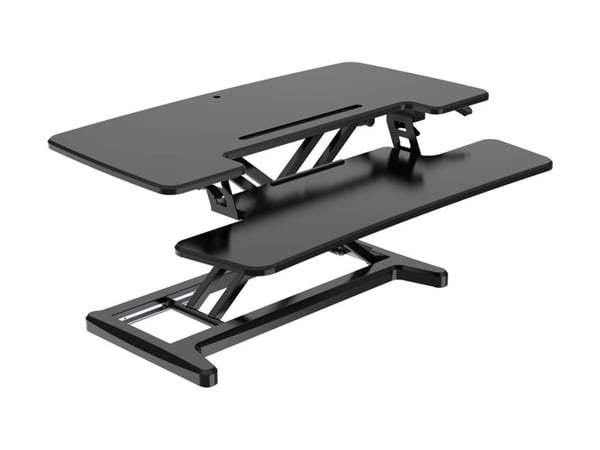 Bakker Elkhuizen Adjustable Sit-Stand Desk Riser 2 - Stativ - for LCD-skjerm / PC-utstyr - svart - skrivebordsstativ