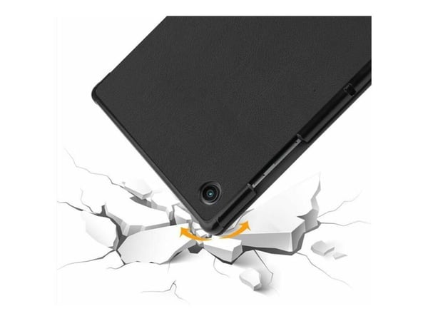 eSTUFF Houston - Flipomslag til nettbrett - polykarbonat, polyuretan - sort - for Samsung Galaxy Tab A8