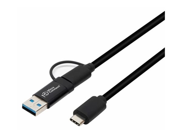 Microconnect USB3.1CCA1, 1 m, USB C, USB C, USB 3.2 Gen 1 (3.1 Gen 1), 10000 Mbit/s, Sort