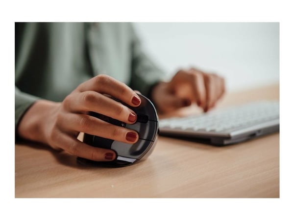 Bakker Elkhuizen Evoluent D Large - Vertikal mus - ergonomisk - høyrehendt - 6 knapper - trådløs