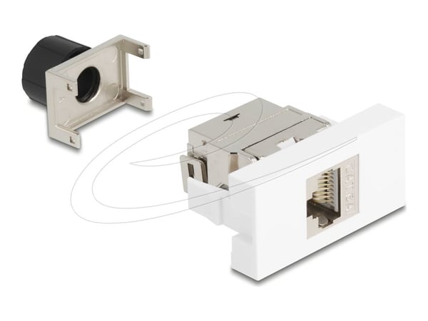 Delock Easy 45 -moduuli RJ45-pistorasiaan LSA Cat.6A 180° ilman työkaluja