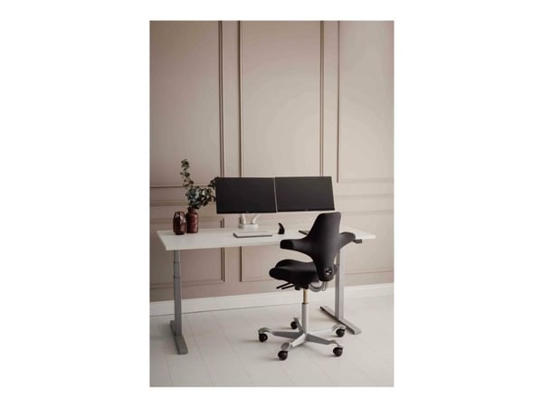 BakkerElkhuizen Flexible Dual - Monteringssats - justerbara dubbla armar med mekanisk fjäder - för 2 monitorer - aluminium, stål, ABS-plast, termop...