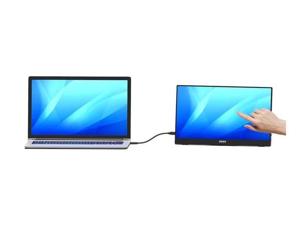 PORT Connect NOMAD - LCD-skjerm - 15.6" - portabel - berøringsskjerm - 1920 x 1080 Full HD (1080p) @ 60 Hz - IPS - HDMI, 2xUSB-C - høyttalere