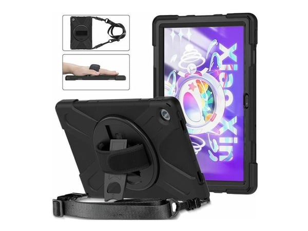 eSTUFF AUSTIN - Baksidedeksel for nettbrett - polykarbonat, silikon - svart - for Lenovo Tab M10 Plus (3rd Gen)
