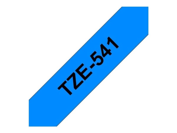 Brother TZe-541 - Standardklebemiddel - sort på blått - Rull (1,8 cm x 8 m) 1 kassett(er) laminert teip - for Brother PT-D600; P-Touch PT-18, 3600,...
