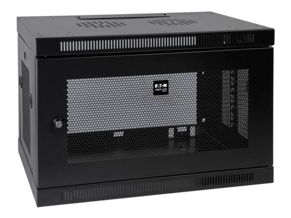 Eaton Tripp Lite Series 9U Wall Mount Rack Enclosure Server Cabinet w/ Door & Side Panels - Rack skap - veggmonterbar - svart - 9U - 19"