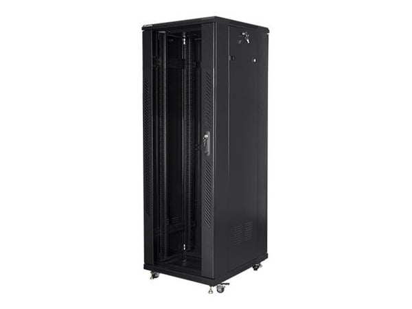 Lanberg FF01 series - Rack skåp - med 4 kylfläktar - fristående, golvstående - svart, RAL 9004 - 37U - 19"