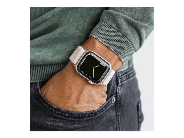 Vonmählen - Sløyfe for smart armbåndsur - nylon - kremfarget - for Apple Watch (44 mm, 45 mm, 46 mm, 49 mm)