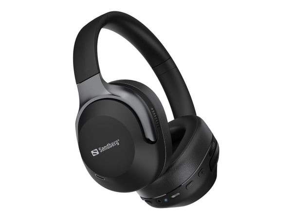 Sandberg - Hodetelefoner med mikrofon - full størrelse - Bluetooth - trådløs, kablet - aktiv støydemping - 3,5 mm jakk