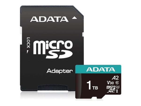 ADATA AUSDX1TUI3V30SA2-RA1, 1TB, MicroSDXC, Klass 10, UHS-I, 100 MB/s, 85 MB/s