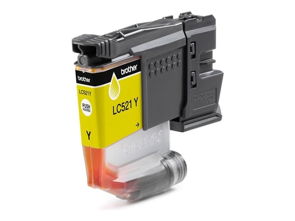 Brother LC521Y, Keltainen, 1 kpl, 500 sivua, Kertapakkaus