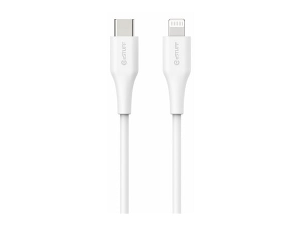 eSTUFF ES602270-BULK, 2 m, Lightning, Valkoinen, Suora, Suora, Nikkeli