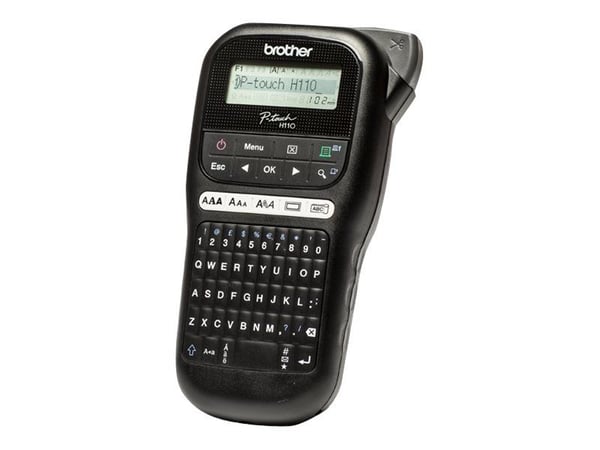 Brother P-Touch PT-H110 - Etikettikone - mustavalkoinen - lämpösiirto - rulla (1,2 cm) - 180 dpi - jopa 20 mm/sek - leikkuri - 2 tulostuslinjaa
