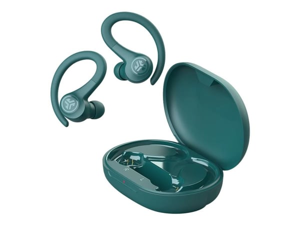 JLab Audio Go Air Sport - True wireless-hodetelefoner med mikrofon - i øret - over-øret-montering - Bluetooth - sjøgrønn