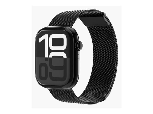 Vonmählen Milanese Loop 2 - Slinga för smart klocka - 44/45/46/49 mm - svart - för Apple Watch Hermès Series 9, SE 3, Series 10, Series 11, Series ...