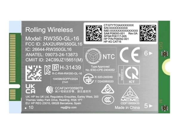 HP - Trådløs mobilmodem - 4G LTE Advanced Pro - M.2 Card