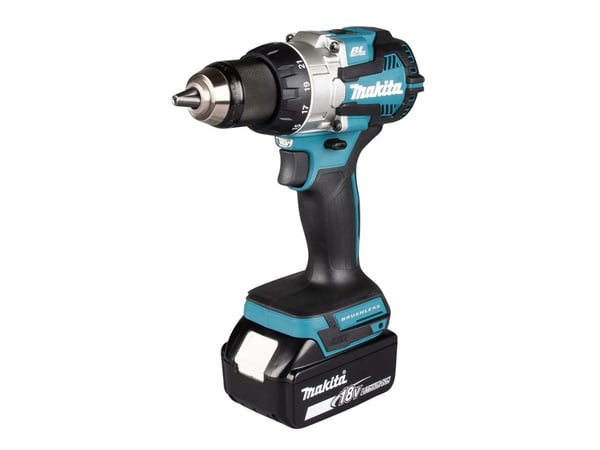 Makita DDF489RTJ, Elektrisk skrutrekker, Pistolhåndtak, 1/2", Sort, Blå, Stål, Deep discharge, Børsteløs