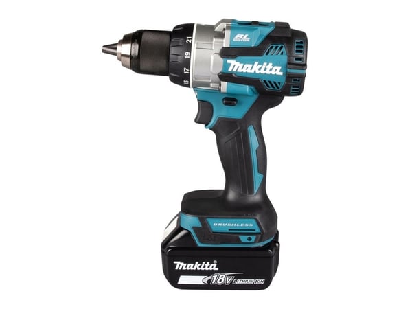 Makita DDF489RTJ, Elektrisk skrutrekker, Pistolhåndtak, 1/2", Sort, Blå, Stål, Deep discharge, Børsteløs