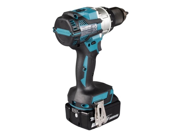 Makita DDF489RTJ, Elektrisk skrutrekker, Pistolhåndtak, 1/2", Sort, Blå, Stål, Deep discharge, Børsteløs