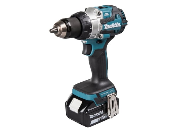 Makita DHP489RTJ, Elektrisk skrutrekker, Pistolhåndtak, 1/2", Sort, Blå, Børsteløs, 1800 RPM