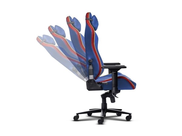 Trust GXT 721SM Ruya Pro Premium Superman - Spillestol - ergonomisk - armlener - T-formet - tipping - stoff, polyuretanlær, treramme - blå