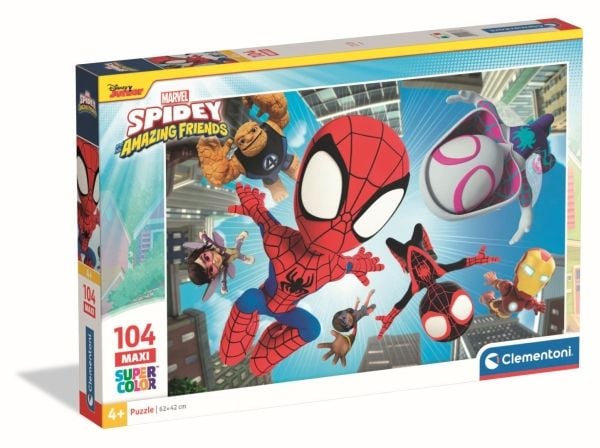 Clementoni Puzzle Maxi SuperColor Marvel Spidey and Friends 104 brikker (23777)