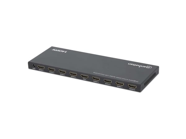 Manhattan 208451, HDMI, 8x HDMI, 3840 x 2160 piksler, Svart, Metall, Gummi, 4K Ultra HD