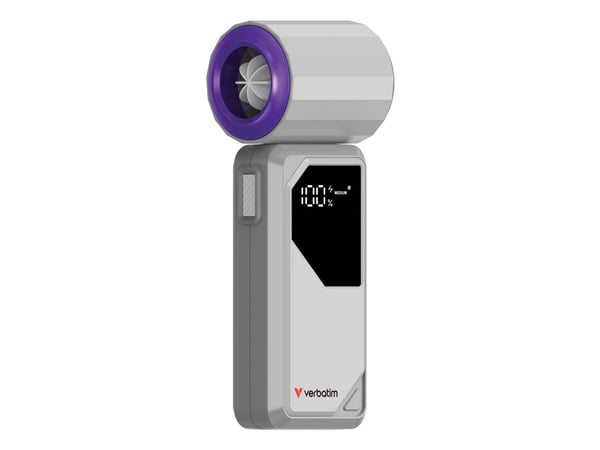 Verbatim Cool 'n' Go AirJet - Kjølevifte - bærbar - USB-C - purpur/grå